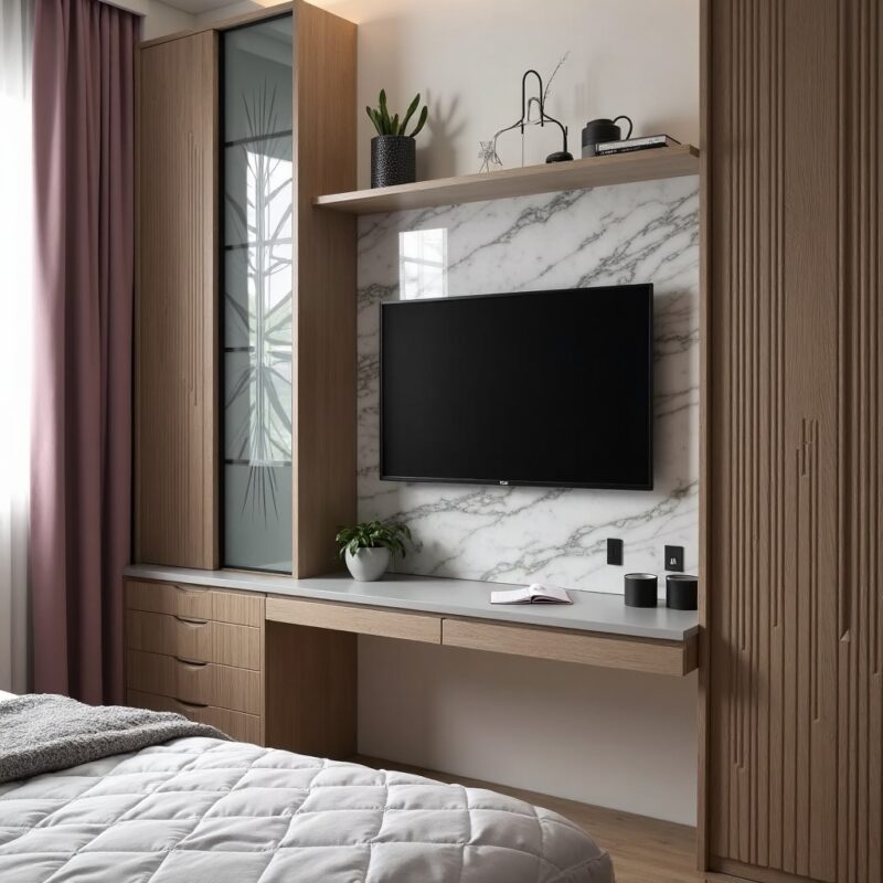 best tv unit design by purplenest